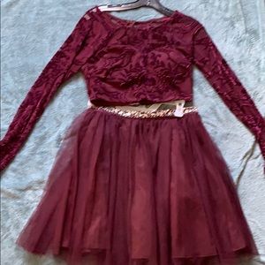 Purple marron homecoming dress